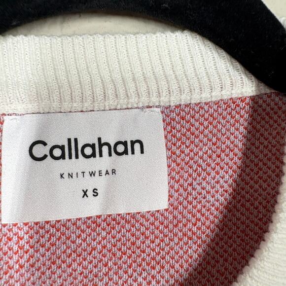 Callahan Knitwear XS Victoria Heart Love Print Button Up Cardigan Sweater Cotton - Picture 8 of 10